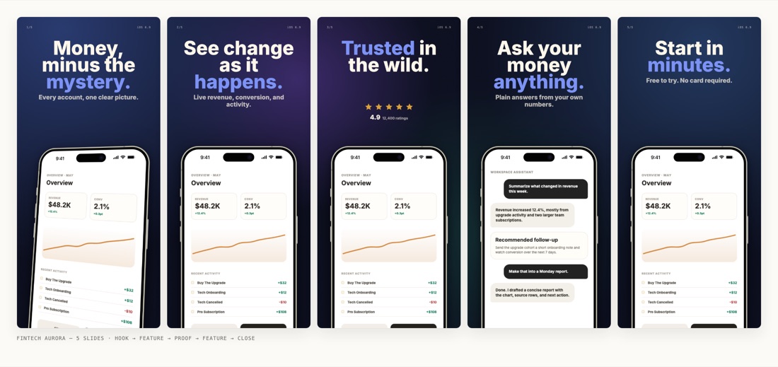 Fintech · aurora-midnight set preview
