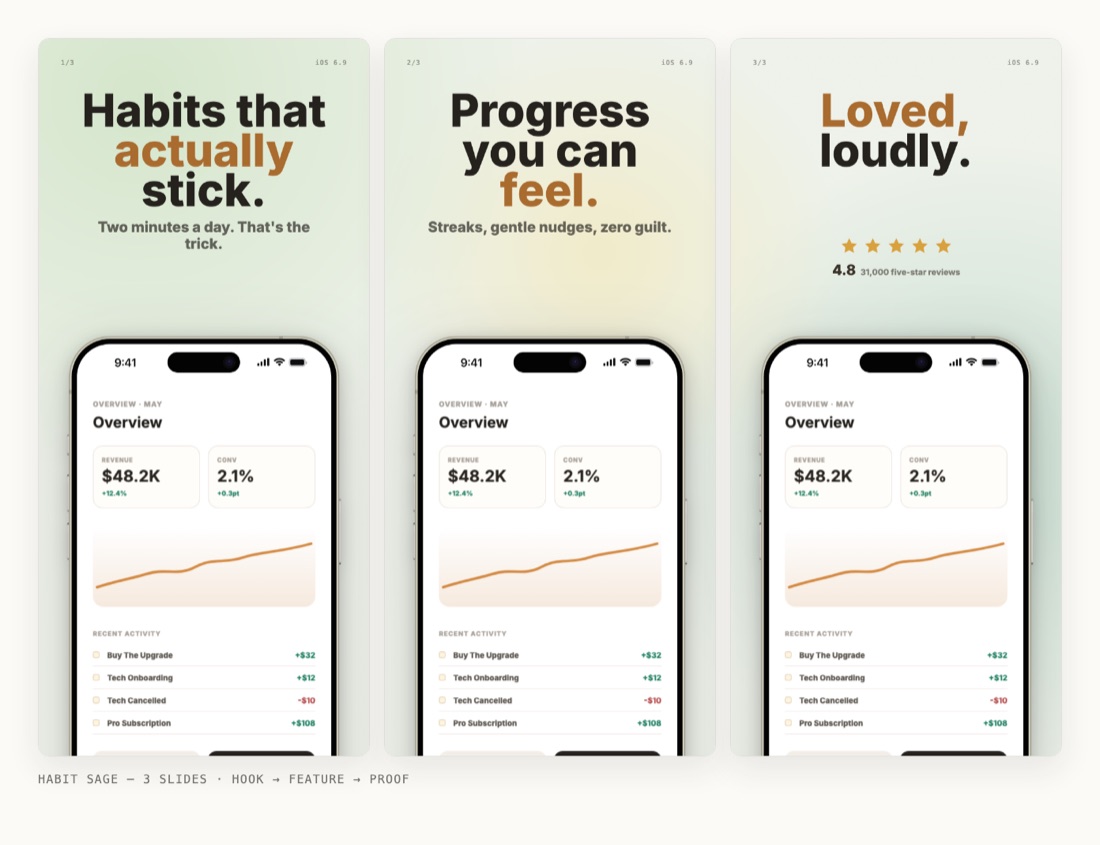 Habit · sage gradient set preview